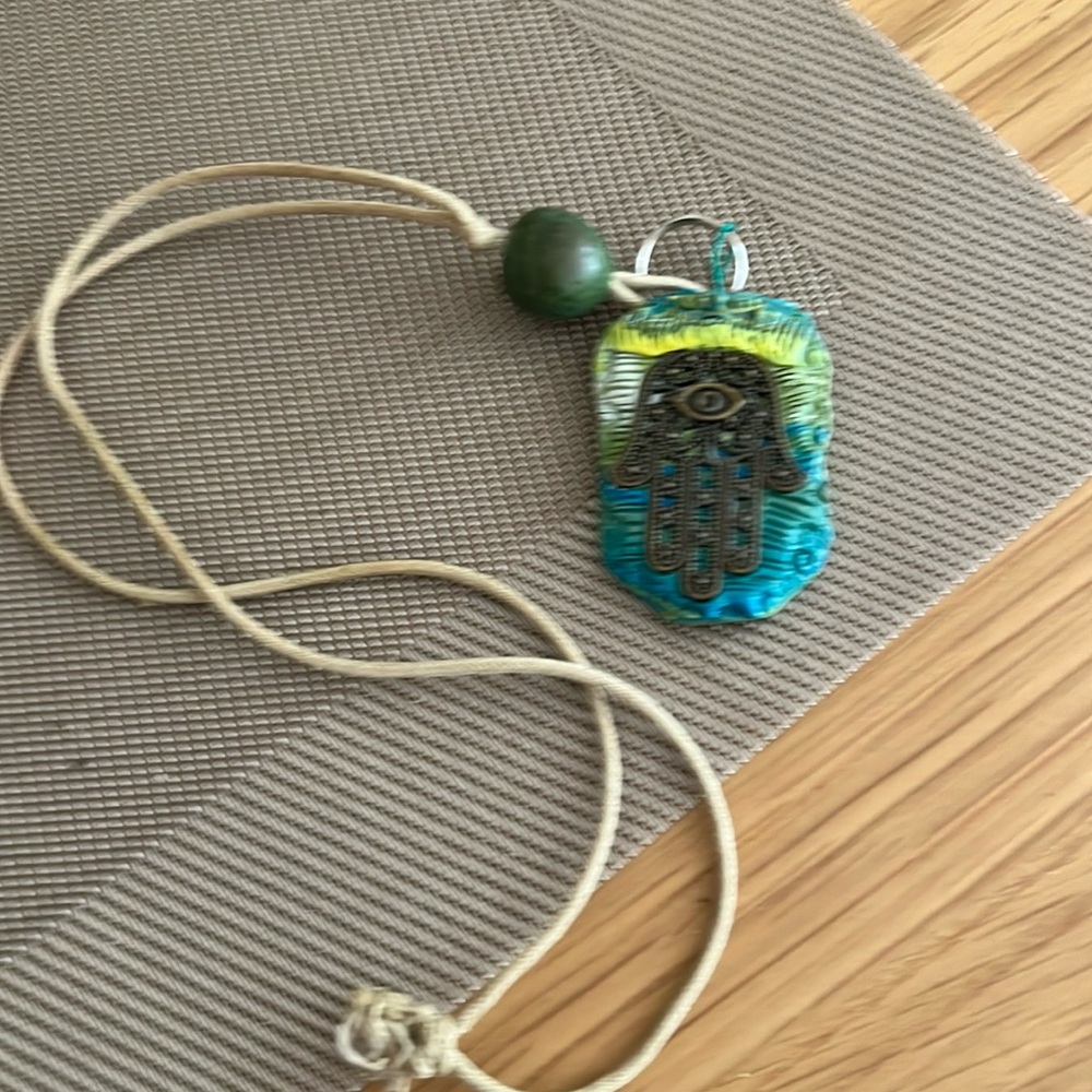 Hand made hamsa pendant